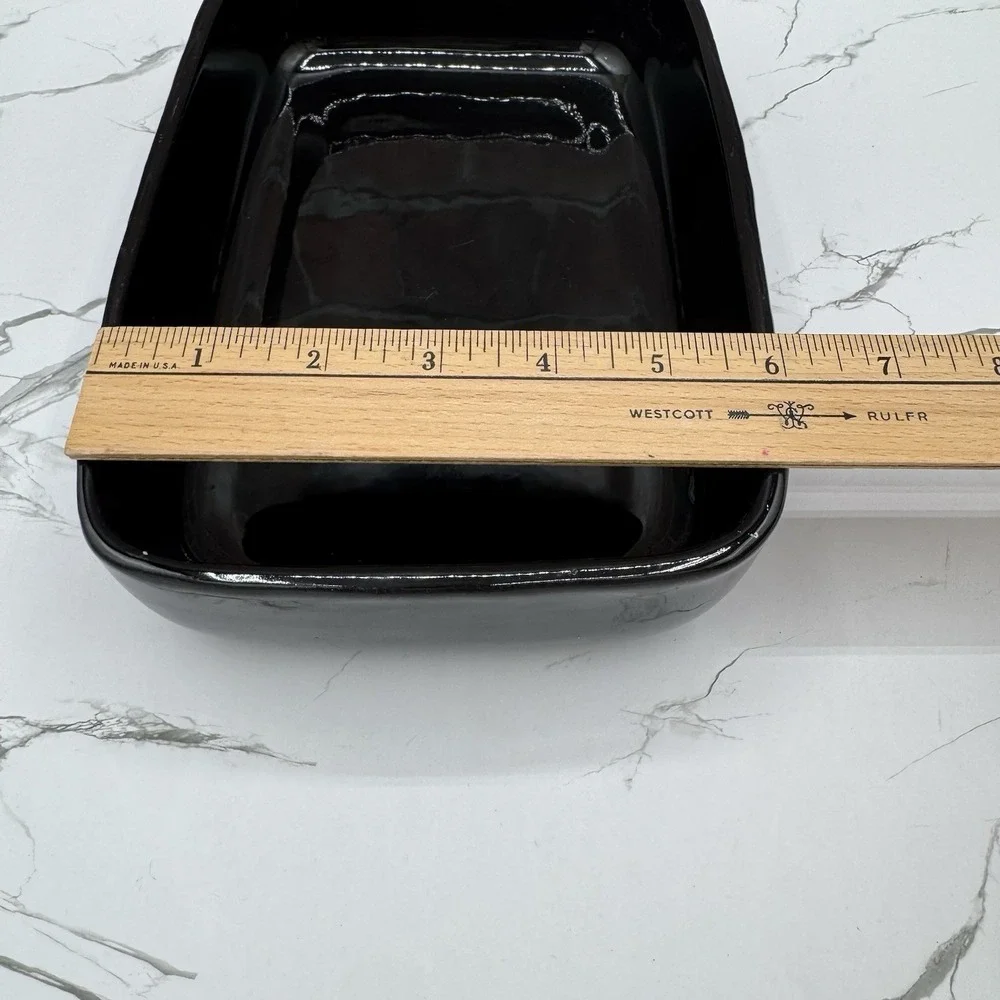 Vintage Haeger USA‎ Black Ebony 3832 Rectangle Pottery Serving Dish MCM